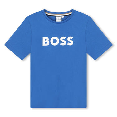 Playera para niño y adolescente azul Boss